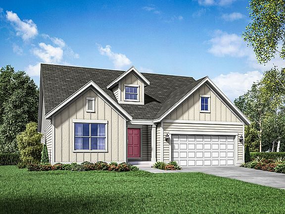 Cape May Farmhouse exterior elevation rendering by William Ryan Homes