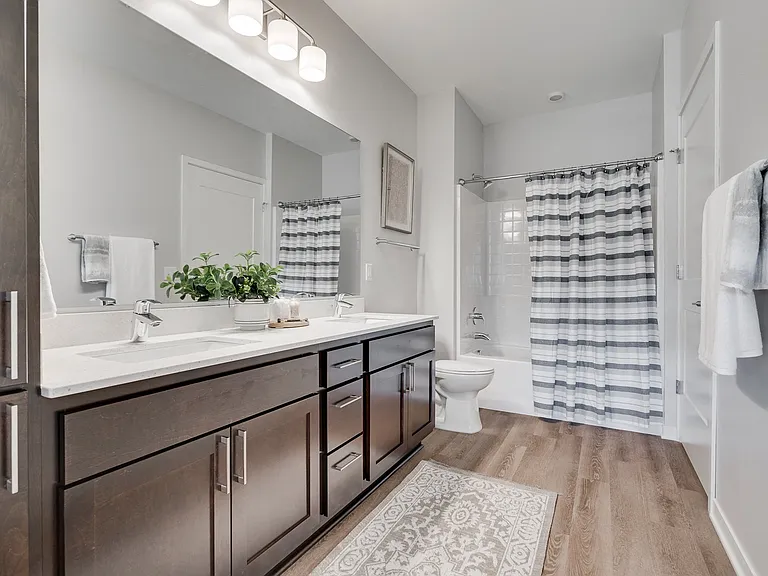 Start your day in our spa-inspired bathrooms with ample storage.