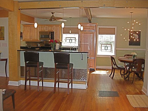 open kitchen/dining room
