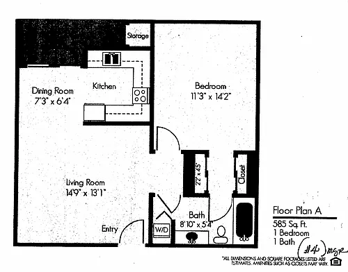 Floor plan 1x1A