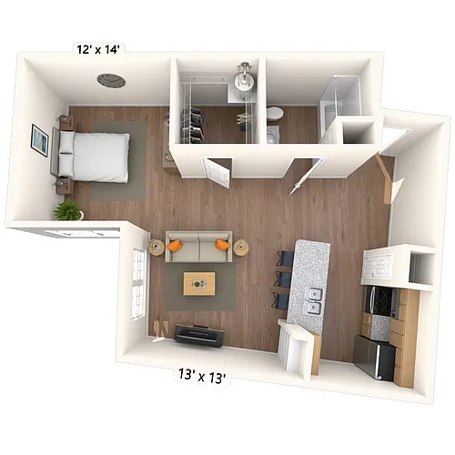 Floor plan Studio 0x1 497-776 SF