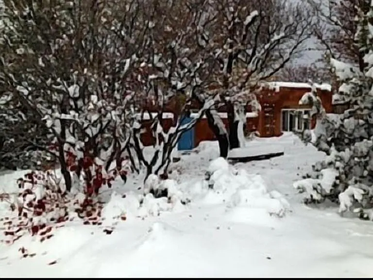 Snow melts quickly in Santa Fe. Fireplaces are extra cozy on cool days.