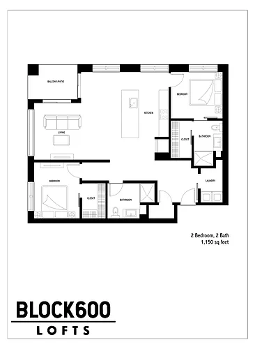 Floor plan 2 Bed 2 Bath