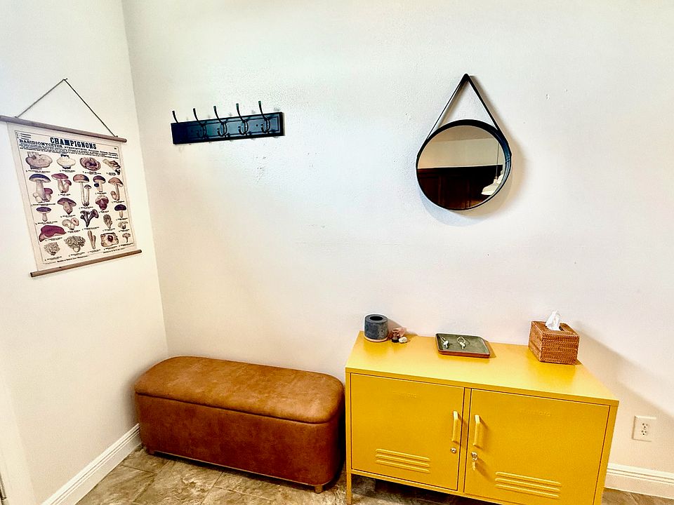 Entry way with hooks, storage and mirror