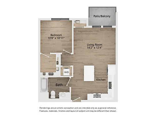 Floor plan 1 BR TYPE H