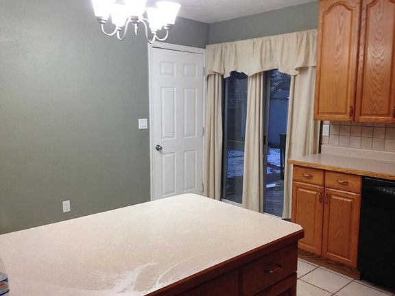 kitchen island and eating space