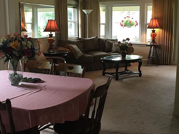 Living room and dining room