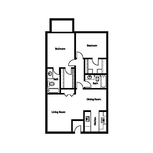 Floor plan D 2X2