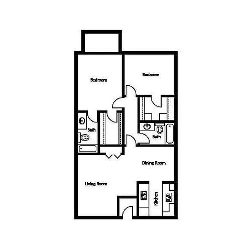 Floor plan D 2X2
