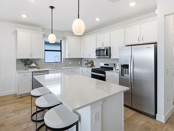 Kitchen with stainless steel appliances