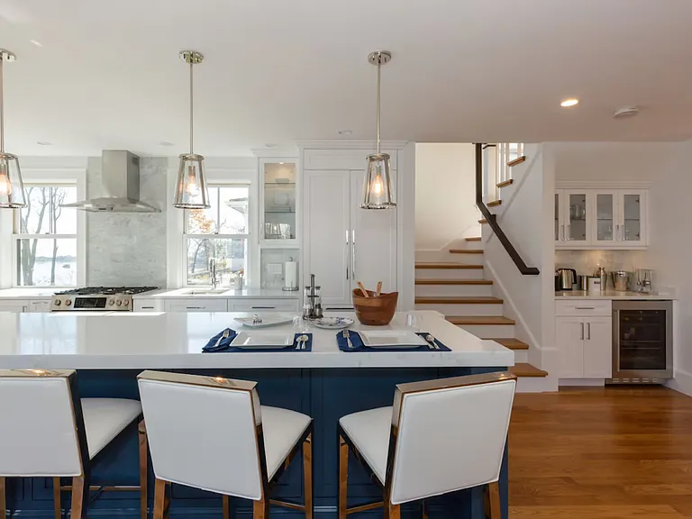 Open floor plan, custom gourmet kitchen