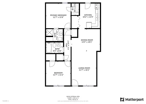 Floor plan 2 Bed 2 Bath