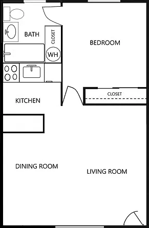 1 bedroom - 1 bath - 500 sq ft - B, D 1 bedroom - 1 bath - 500 sq ft - B, D