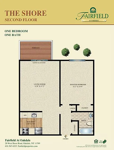 Floor plan The Shore Upper One Bedroom