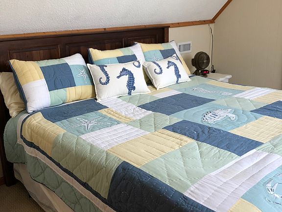 Bedding included with bed.