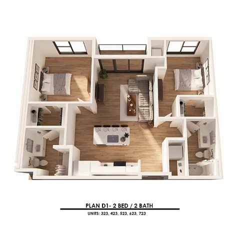 Floor plan D1 2X2