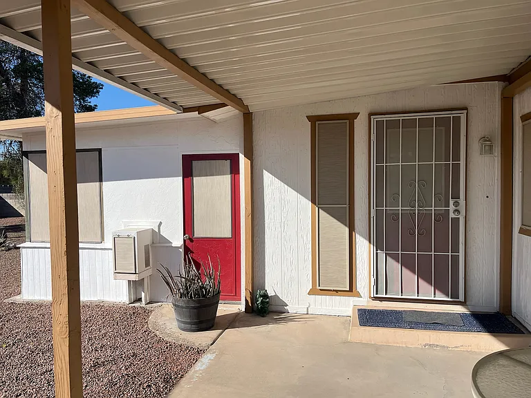 front entrance with security door.
