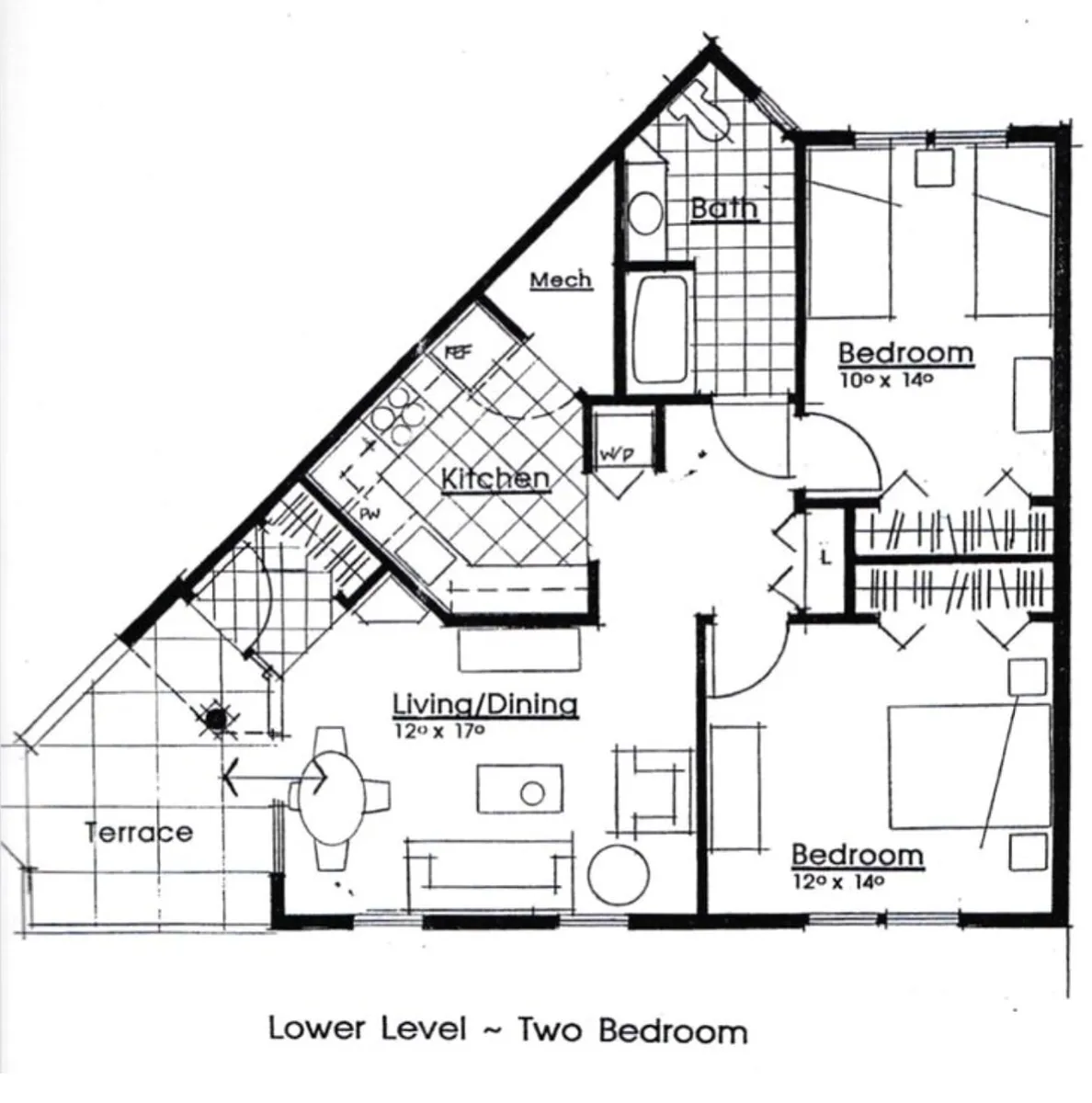 Floor plan 2 Bedroom - Updated