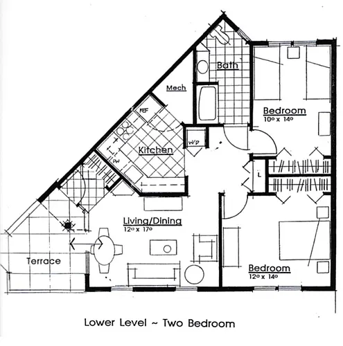 Floor plan 2 Bedroom - Updated