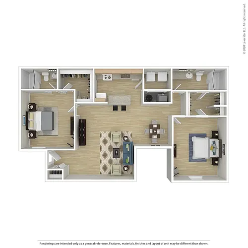 Floor plan 2 Bed 1 and Half Bath - Renovated