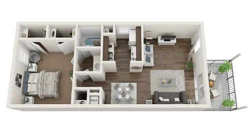Floor plan Ravenwood 1 Bed 1 Bath Medium