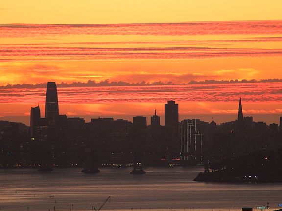 San Francisco at sunset from living room