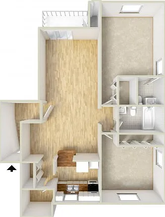 Two bedroom floor plan Two bedroom floor plan