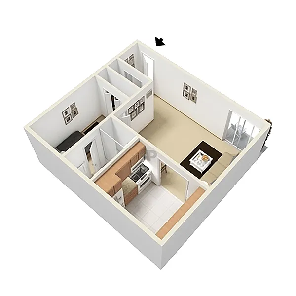 Floor plan Juniper - Studio + Den