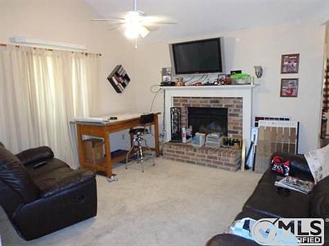 Cozy fireplace in living area