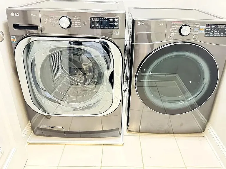 LG ThinQ oversized Smart Washer and Dryer.