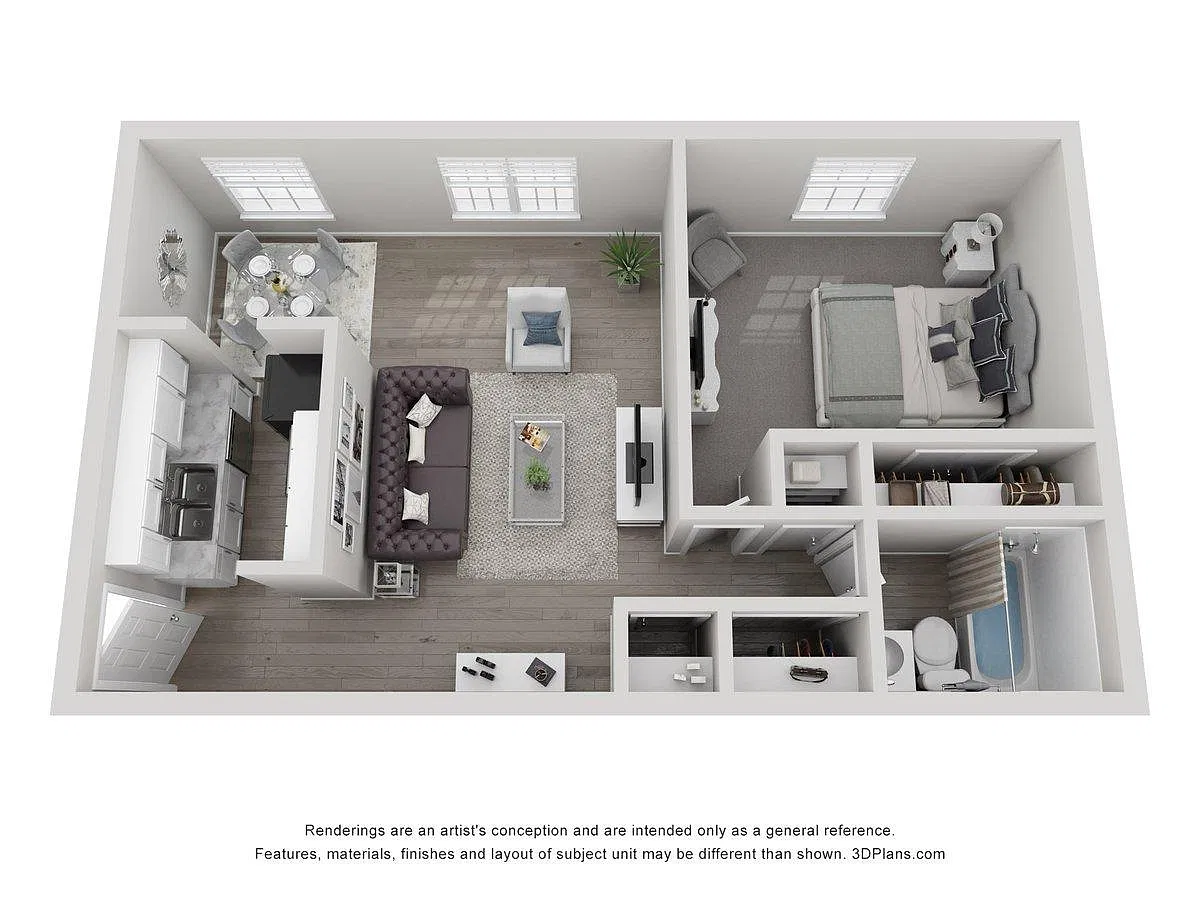 Floor plan One Bed One Bath - Call for Availability