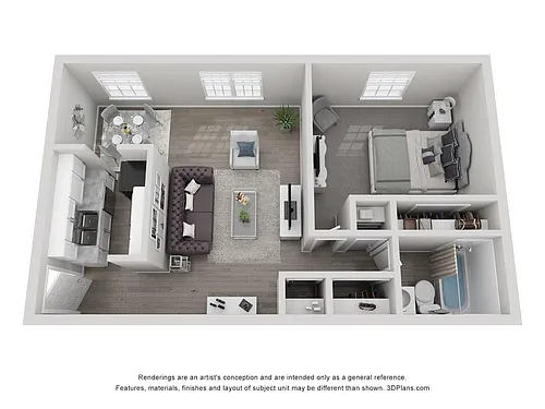 Floor plan One Bed One Bath - Call for Availability