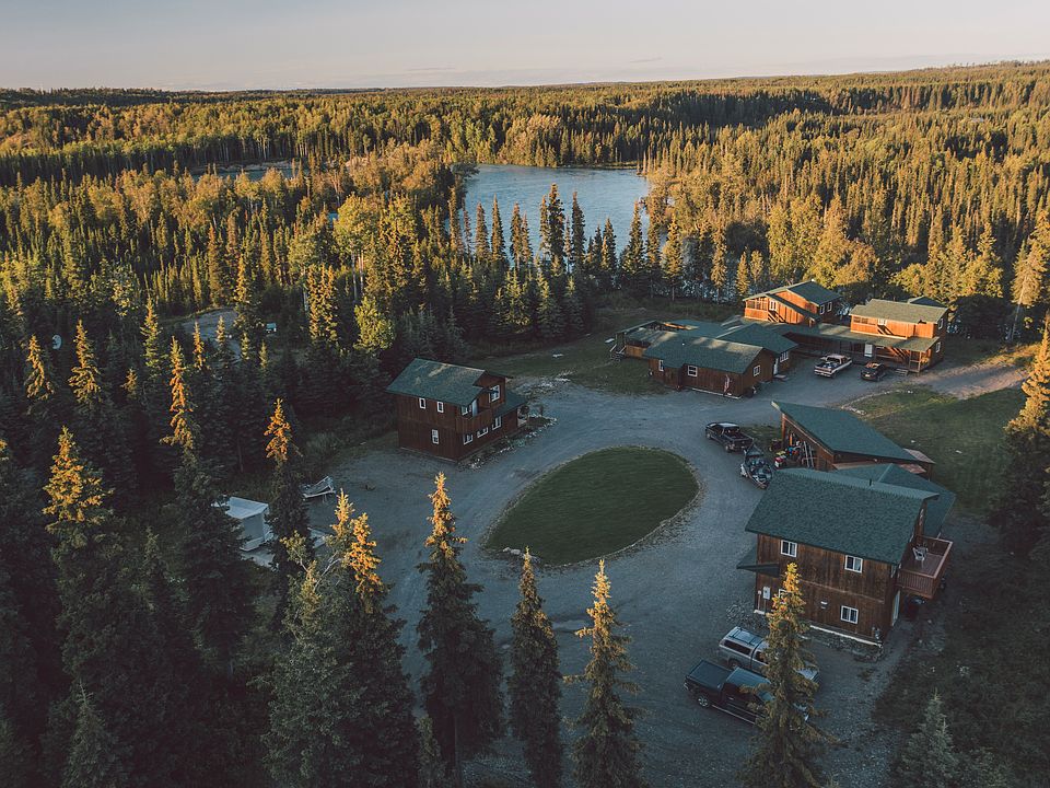Aerial view of property on Kasilof River, AK