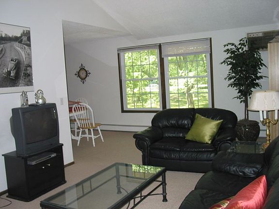 Bight & open floorplan with views of park