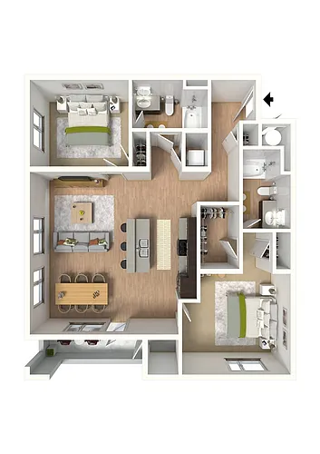Floor plan P1 2X2 B1