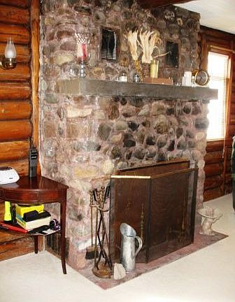 Wood burning fireplace