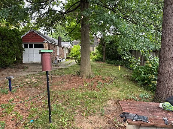 back yard and garage