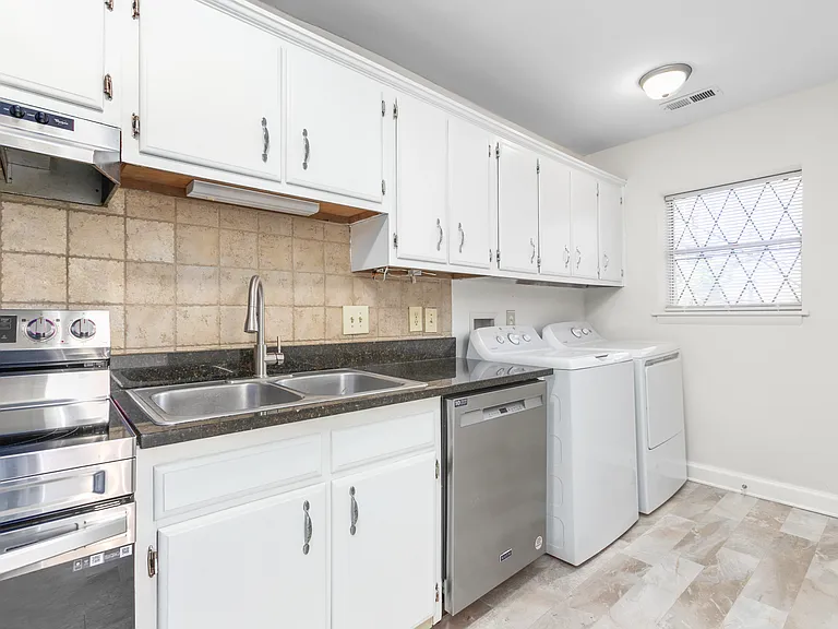 Washer dryer hookups in kitchen