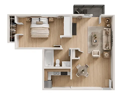 Floor plan 1BR/1BA