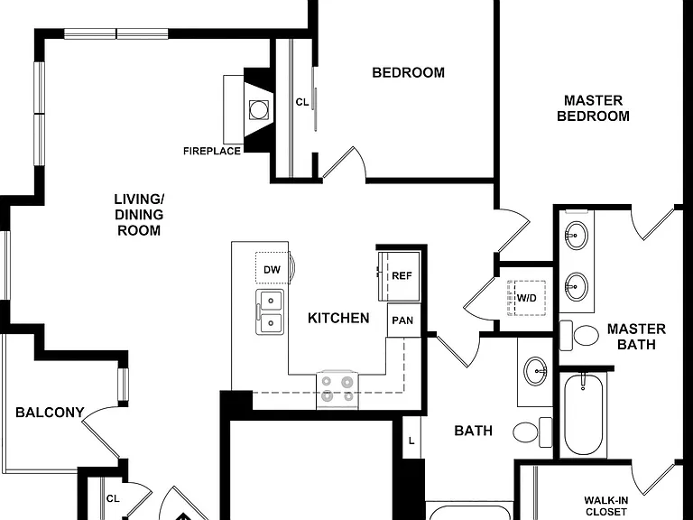 2 BD / 2 BA 1,136 SF