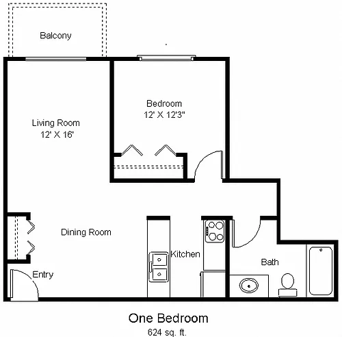 Floor plan 1 Bedroom