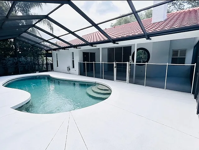 Pool and Patio with Safety Gate