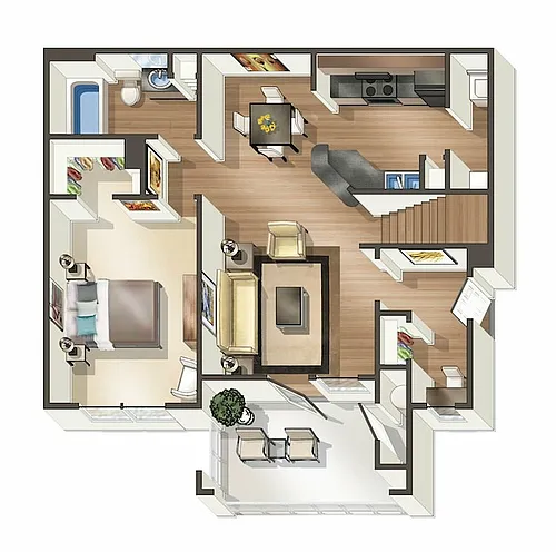 Floor plan A4 - Timberlake - One Bedroom, One Bathroom