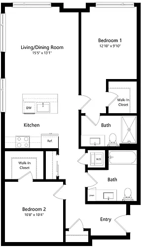 Floor plan Two Bedroom B7