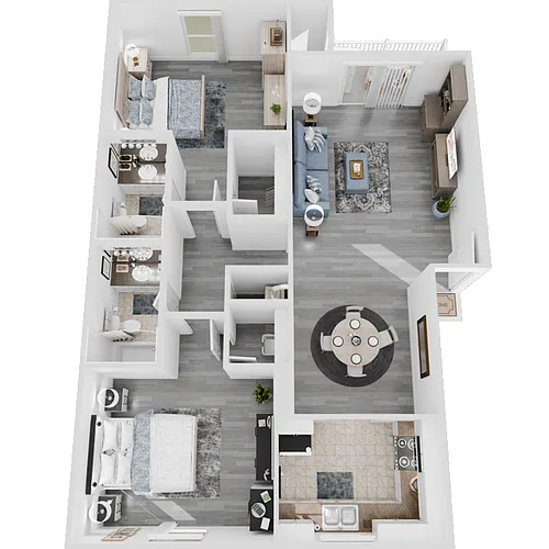 Floor plan 2 Bed 2 Bath