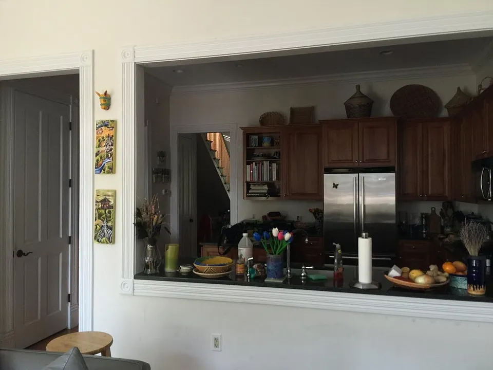 view into kitchen
