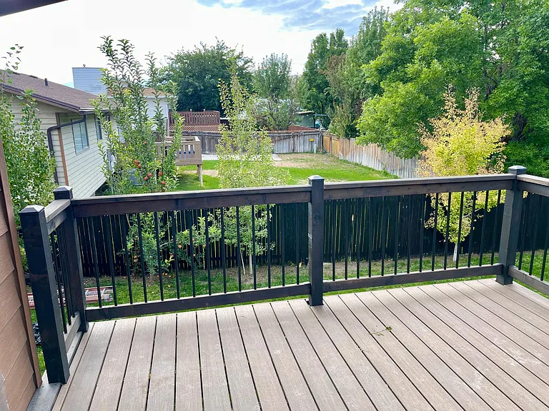 Spacious deck for morning coffee or relaxing after work
