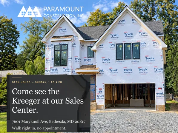 Kreeger Open House - Sun 1-4 pm at Sales Model Plan, PCI - 20815