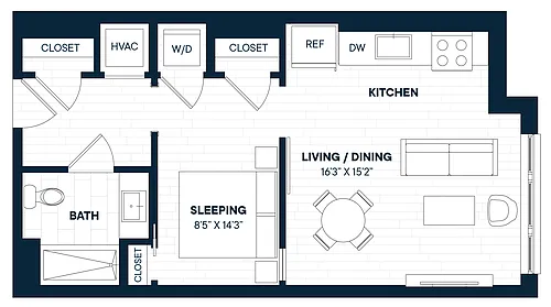 Floor plan Studio-S14