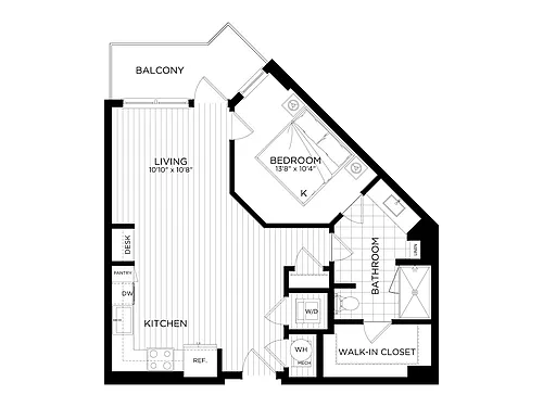 Floor plan 1 Bed/1 Bath-A2